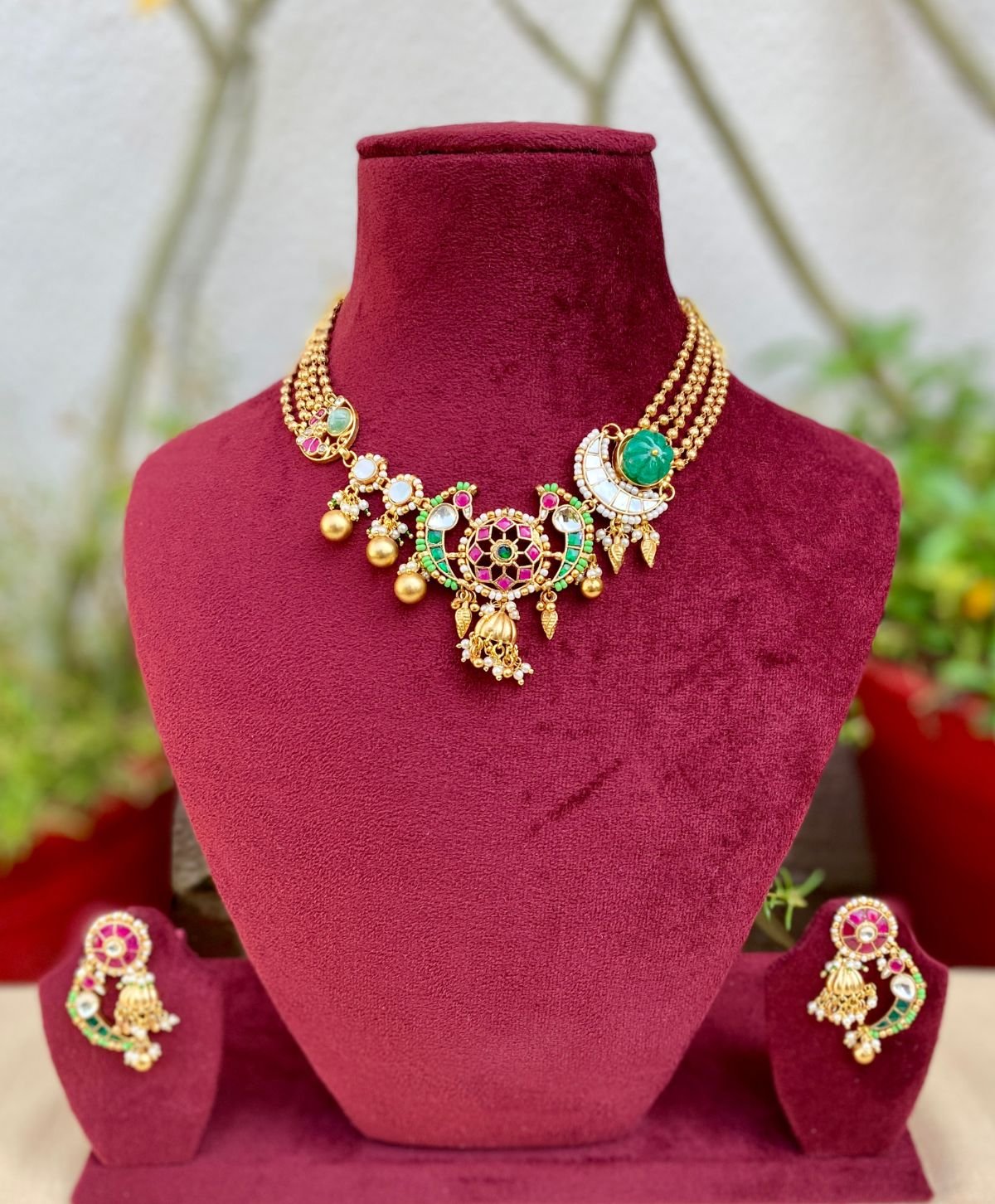 Kundan Chand Tara Necklace for Women