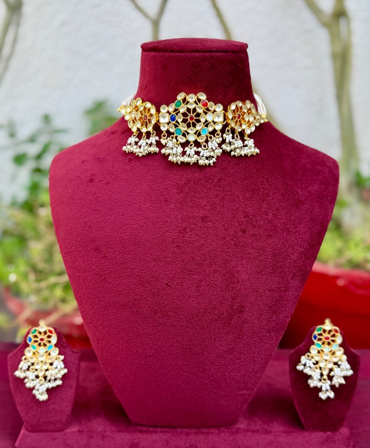 Satrangi Kundan Choker - AKN027