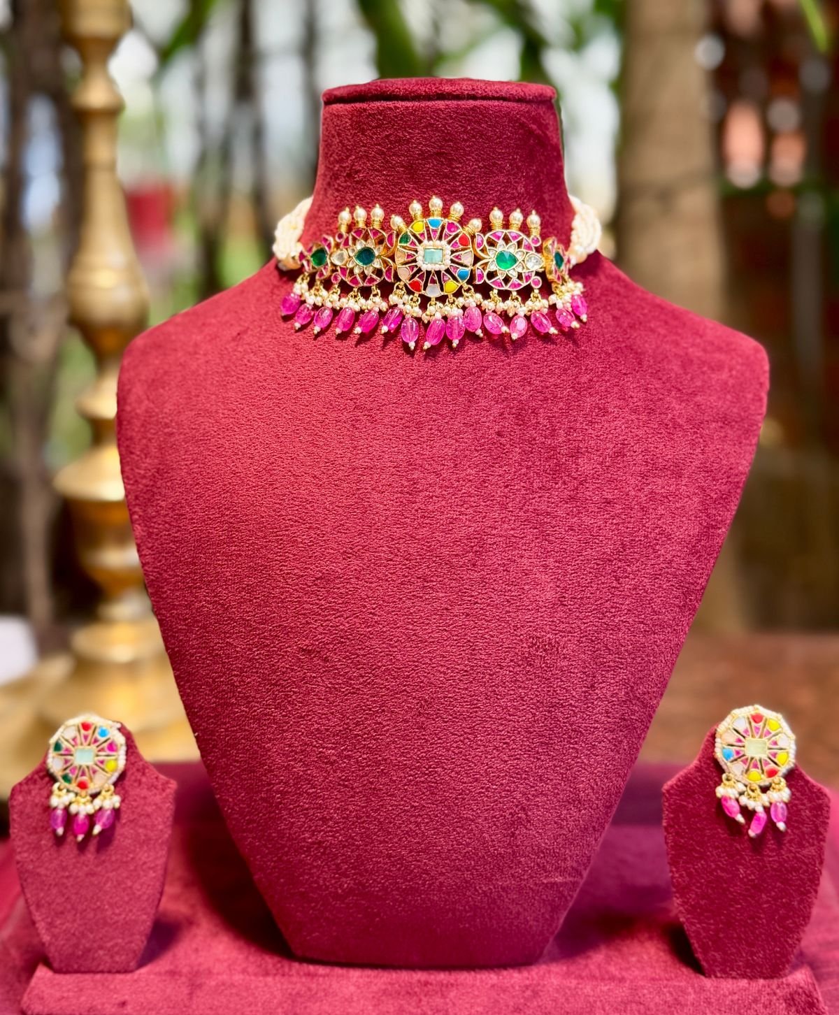 Satrangi Pachi Kundan Choker for Women