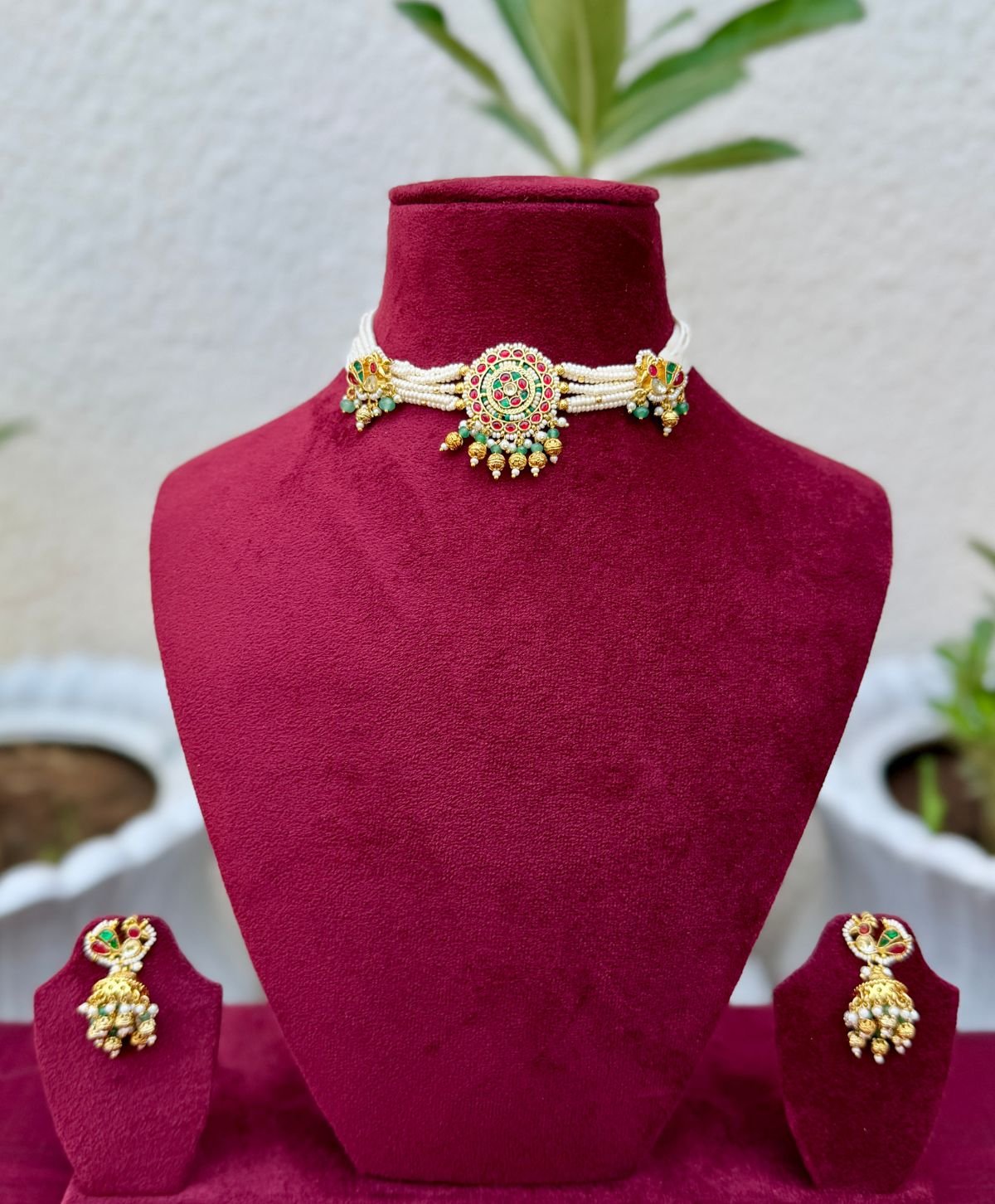 Pachi Kundan Choker for Women