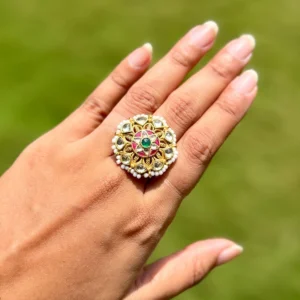 Pachi Kundan Ring for Women