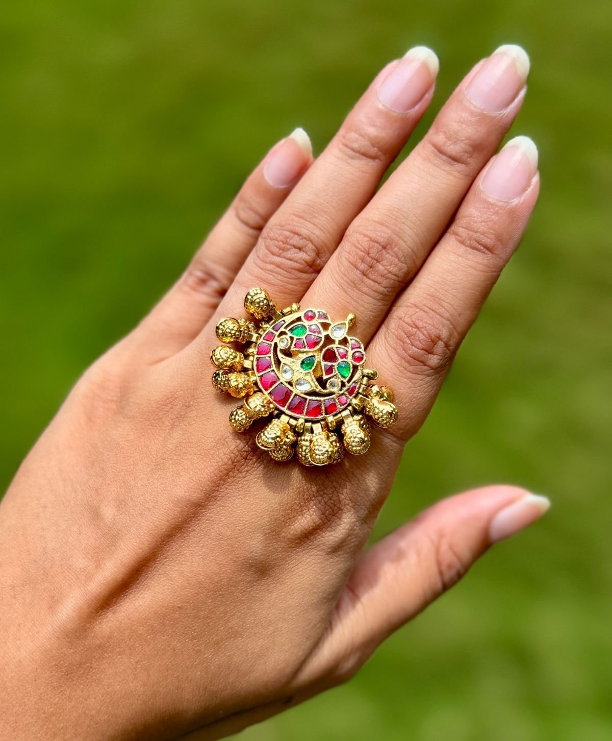 Pachi Kundan Ring for Women