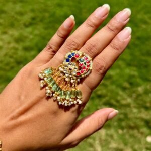 Peacock Kundan Ring - AKR010