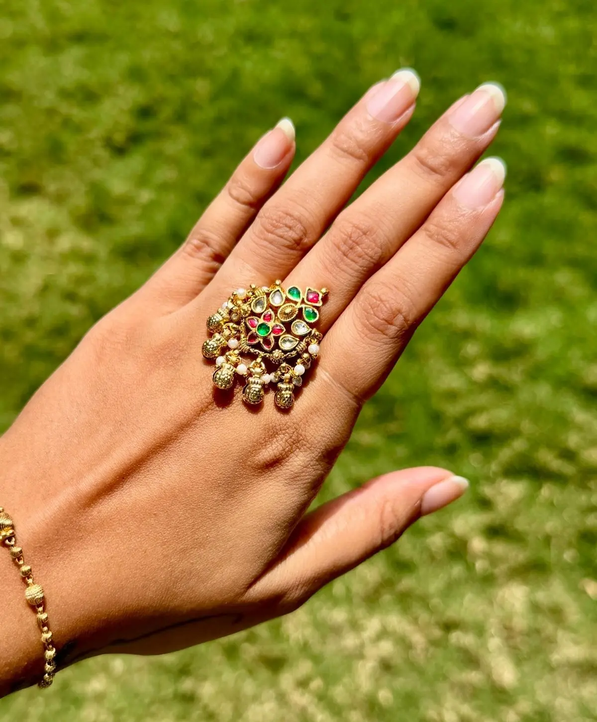 Pachi Kundan Ring for Women