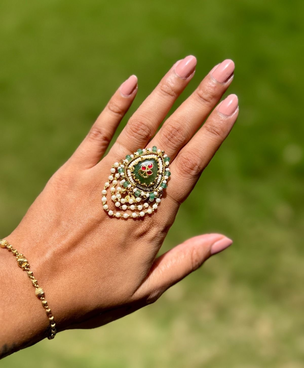 Pachi Kundan Ring for Women