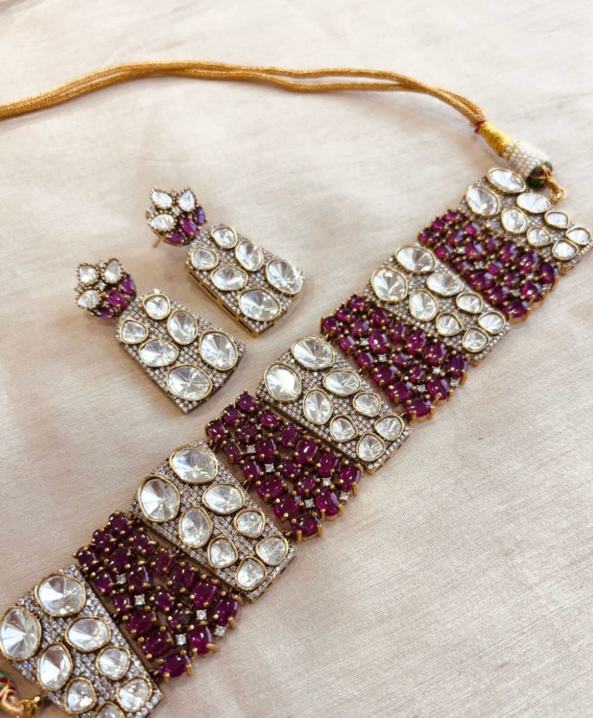 Polki Ruby Diamond Choker for Women