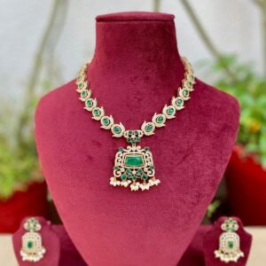 Green Polki Necklace - APN007