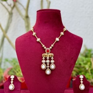 Elephant Polki Long Necklace - APN017