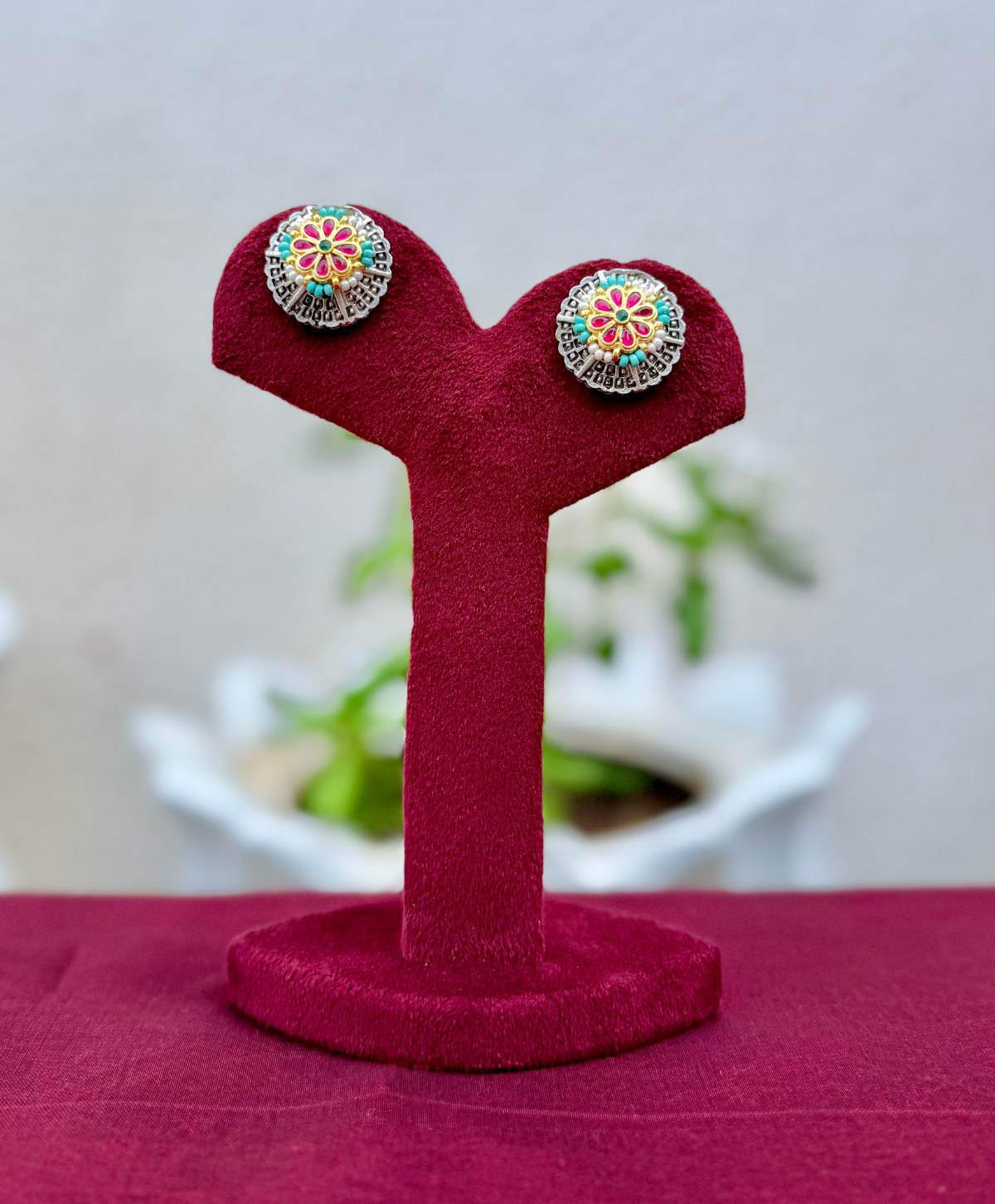 German silver fusion studs for Women