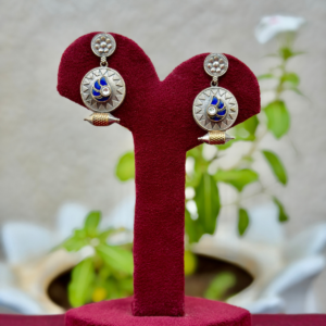 Blue Kundan Dualtone Earrings- AGE080