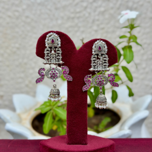 Rudy Red German Silver Earrings
