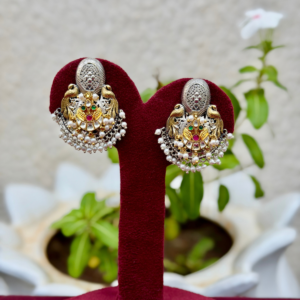 Kundan Fusion Dualtone Earrings