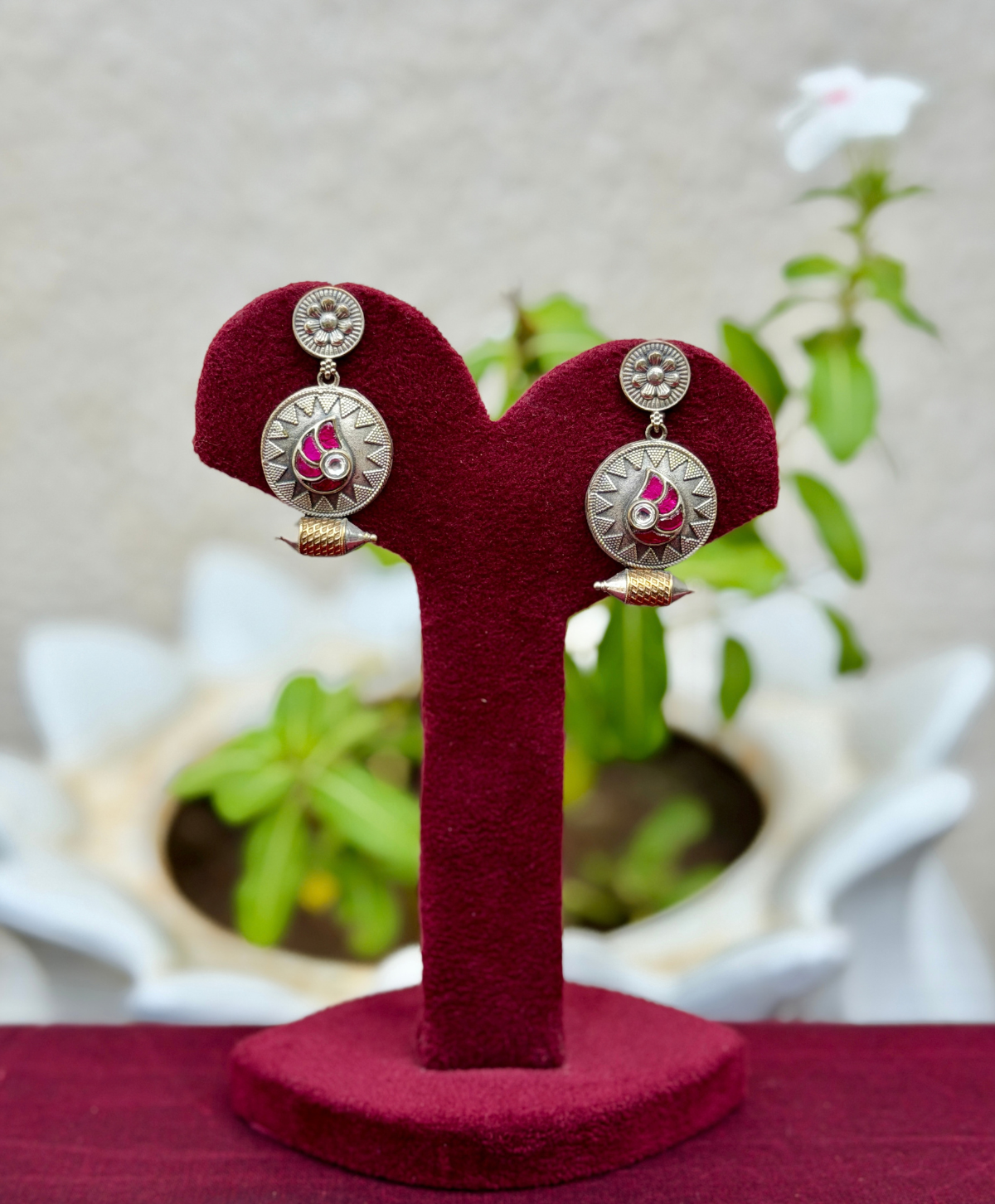 Rani Kundan Dualtone Earrings