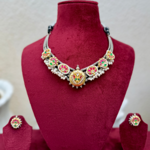 Rani Green Dual Tone Fusion Necklace - AGN031
