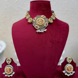 Multicolour Dual Tone Fusion Choker - AGN033