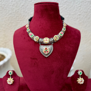 Dual Tone Fusion Hasli Necklace -AGN036