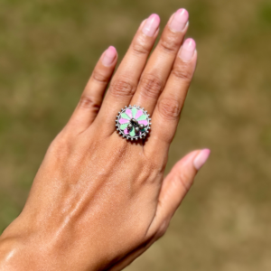 Pink Mint Small Tribal Ring - AGR010