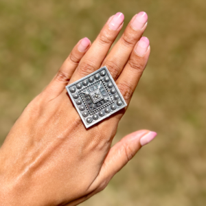 German Silver Look Alike Fusion Ring for Women