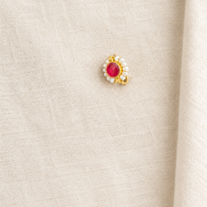 Pink Kundan Round Nath for Women