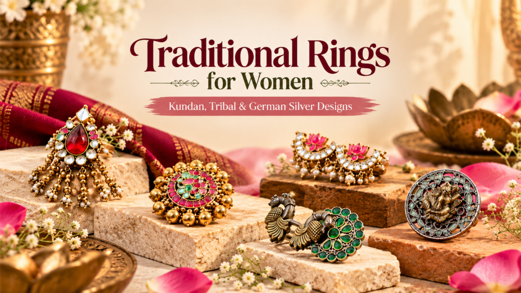 Traditional Rings for Women: Kundan, Tribal & German Silver Designs