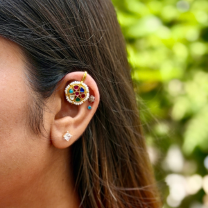 Multicolour Pachi Kundan Bugadi