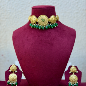 Green Gold Tone Choker